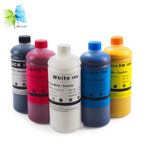 

500ml table textile ink dtg ink for f2000 l800 1390 printer wh bk c m y pretreatment liquid cleaning liquid
