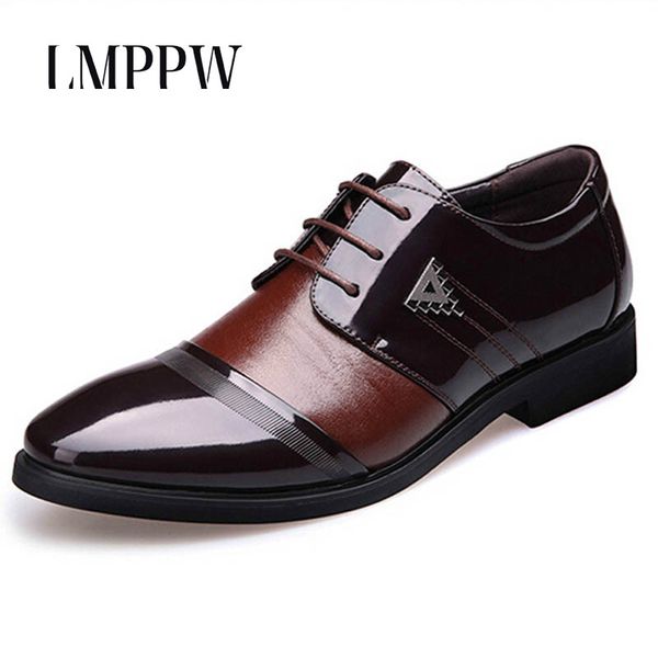 

men flat shoes business casual men leather shoes england men's dress wedding breathable oxfords zapatos hombre 8, Black