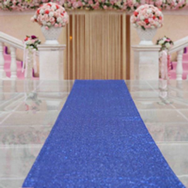 

sequin wedding aisle runner for outdoors-40ftx4ft,personalized aisle runner wedding ceremony decoration party decoration supplies-royalblue