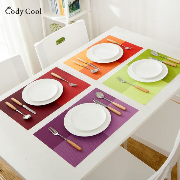 

cody cool 4pcs/lot pvc placemat kitchen dining decoration non-slip waterproof colorful table mat tableware pads