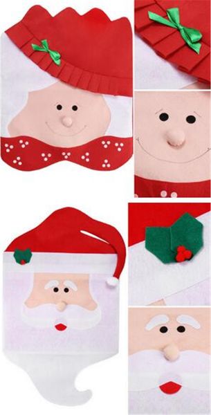 

santa claus mrs. claus cap chair covers christmas dinner table decoration for home chair back cover decoracion home garden