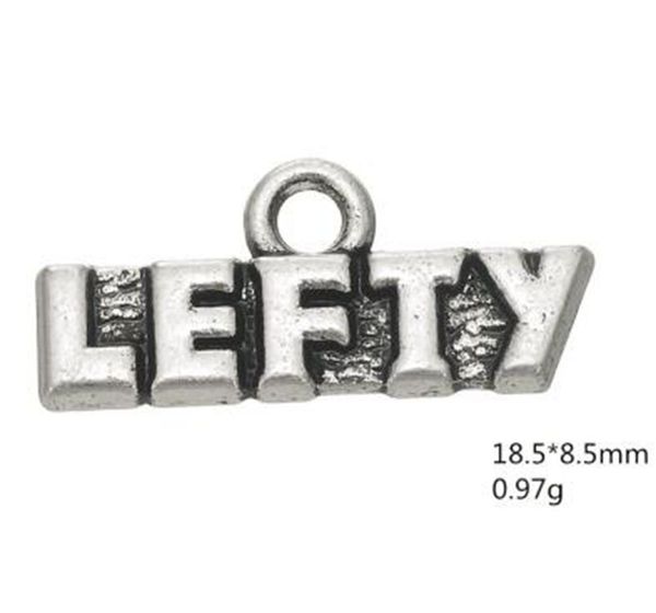 

word lefty left handed charm 18.5*8.5mm other customized jewelry, Bronze;silver