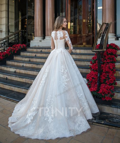 

elegant white&champagne sleeves applique a-line wedding dresses bridal pageant dresses wedding attire dresses custom size 2-16 zw712188