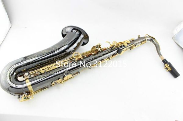 Frete grátis MARGEWATE Professional Bb Tenor Saxophone B-flat Black Nickel latão banhado a ouro Instrumento para estudantes com caso