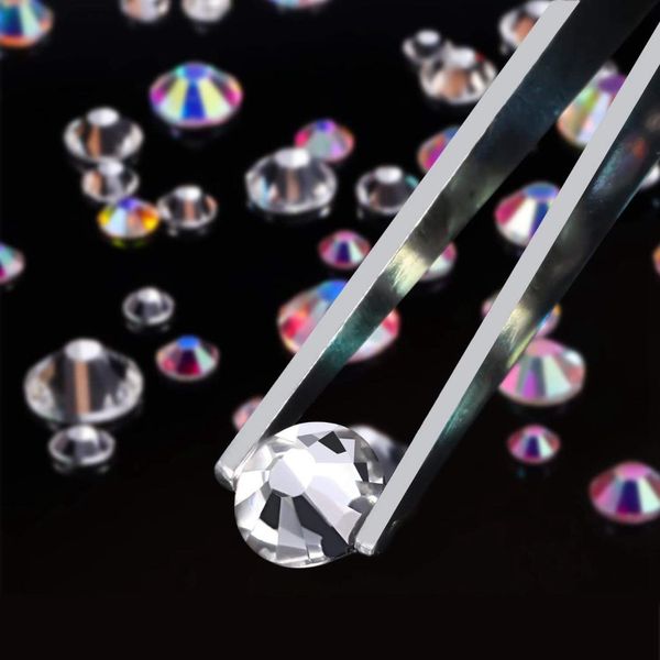 

1 wheel 5 sizes clear acrylic nail art decoration glitter rhinestones decals, Silver;gold