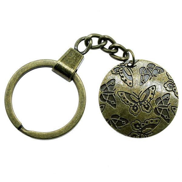 

6 шт. брелок женщины брелки для ключей для автомобилей брелки с прелести бабочка 30 мм, Slivery;golden