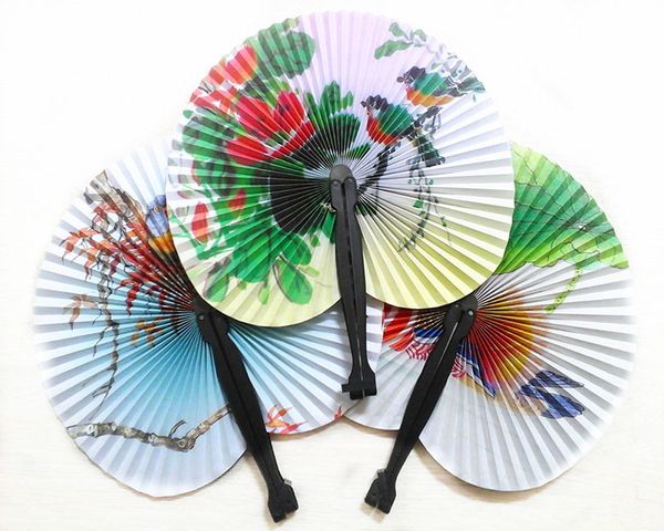 

round paper hand fan wedding decoration event party supplies dhl ing