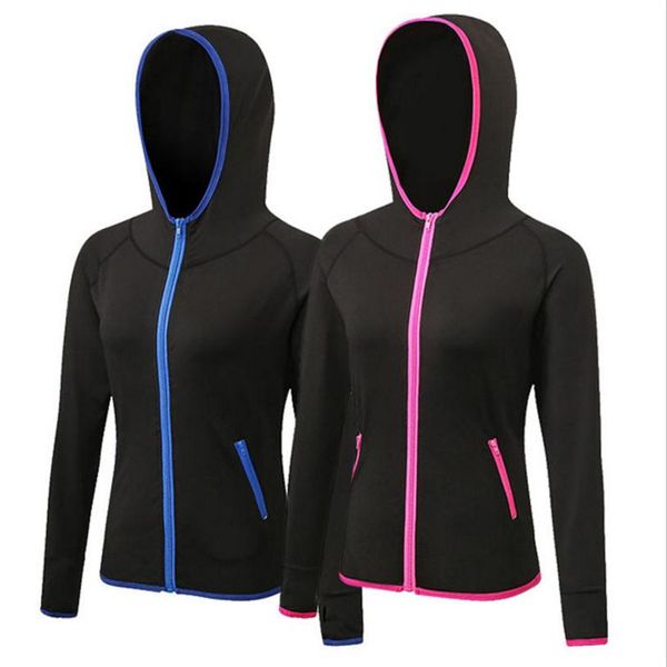 

women winter sport running jackets gym exercise yoga sweater quick dry flexible compressed sportswear plus size, Black;red