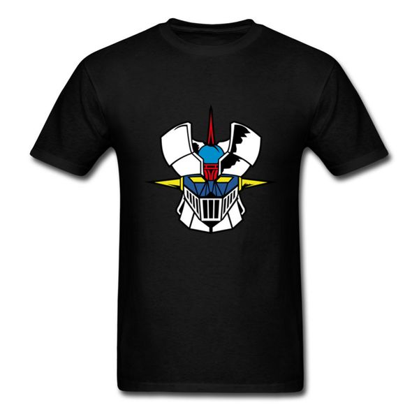 

2018 new summer men fashion anime interesting mazinger t shirts men old classic manga robot movie, White;black