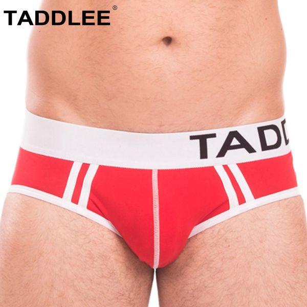 

taddbrand male breathable solid color plus size men's underwear boxer briefs low rise cotton bikini gay penis pouch wj, Black;white