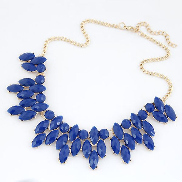 

ahmed jewelry fashion bohemia 4 colors alloy gems statement necklace for woman 2015 new necklaces & pendants h85, Silver
