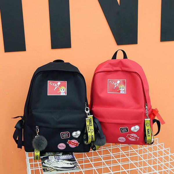 

50pcs/lot casual college students school campus girls backpack canvas large capacity travel packbags women bag softback