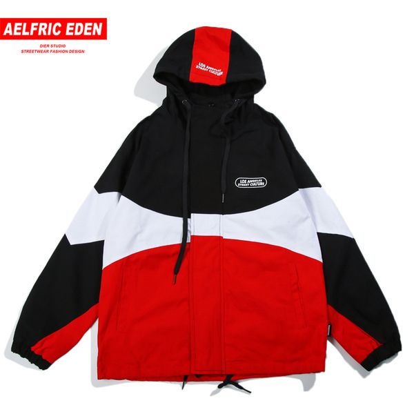 

aelfric eden hooded bomber jackets 2018 autumn zipper tracksuit casual jacket coats hip hop men's streetwear long clothes ve21, Black;brown