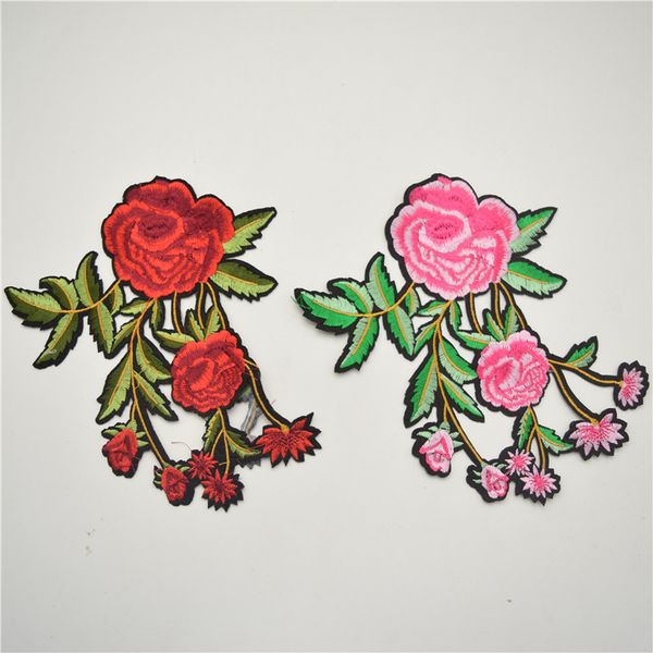 

10pcs горячие продажи красный зеленый цветок патч вышитые цветочные патчи железа на / шить на аппликация кружева venise, Black