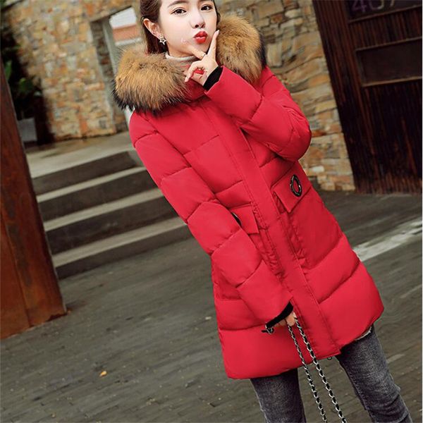 

new women's down jacket winter for women ladies loose cotton younger exquisite pocket long down jacket cotton parks warm coat, Black
