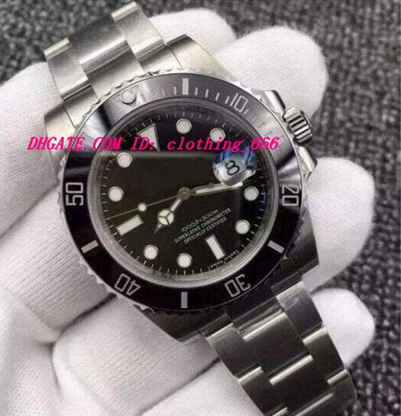 

luxury watches v5 asia 2813 movement box papers black dial 40mm ceramic bezel sapphire glass 116610 116610ln automatic fashion men, Slivery;brown