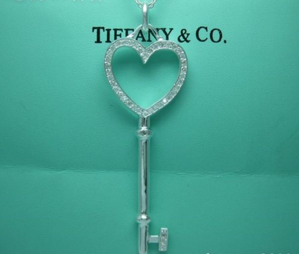

Sale 2018 new authentic tiffany925 ilver terling ilver parkling 925 necklace pendant diamond key tyle with box hot