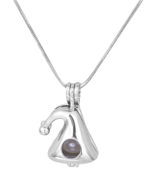 

новый дизайн жемчужное ожерелье кулон жемчужная клетка подвески устрица медальоны для diy желание любовь жемчужное ожерелье ювелирные издели, Silver