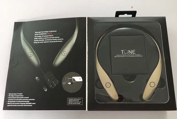 

HBS900 Bluetooth Headphones HBS 900 Wireless Sport Neckband Headset retractable Bluetooth Stereo Earphone For Iphone X 8 With Retail Package