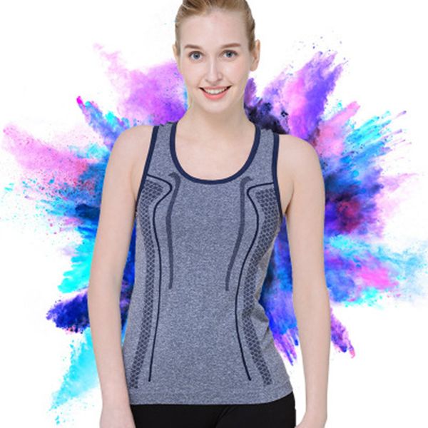 

new fashion summer fitness clothes quick dry breathable sleeveless clothes women tank vest, White