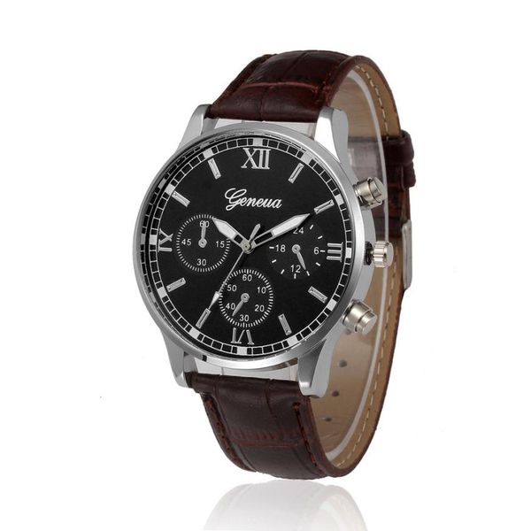 

quartz watche brown pu leather band watch women dropshipping women watch analog alloy quartz wrist may0820, Slivery;brown