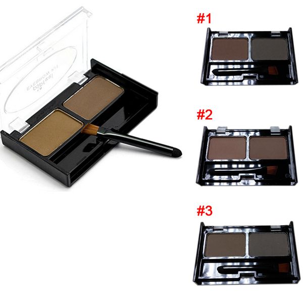 

2017 2 colors mix natural waterproof eyebrow powder brow makeup shadow with brush