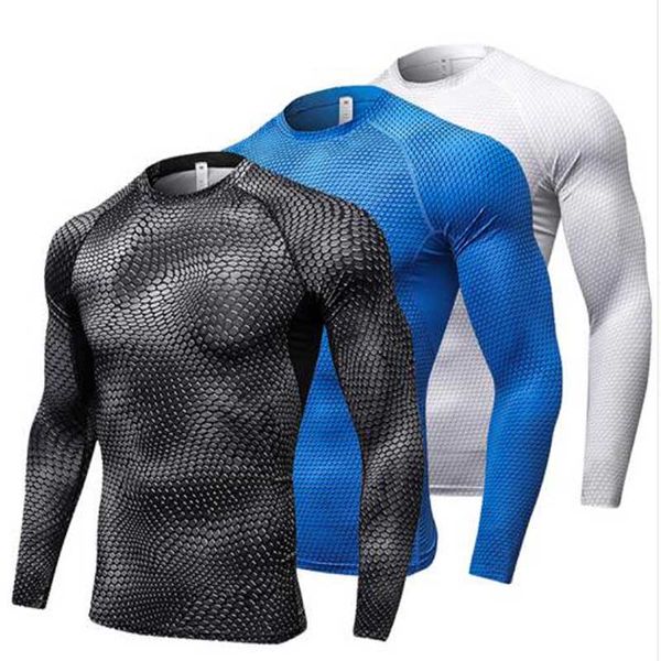 

yuerlian compression running t-shirt man tight jersey fitness sport suit gym running shirt demix bodybuilding sportswear, Black;blue