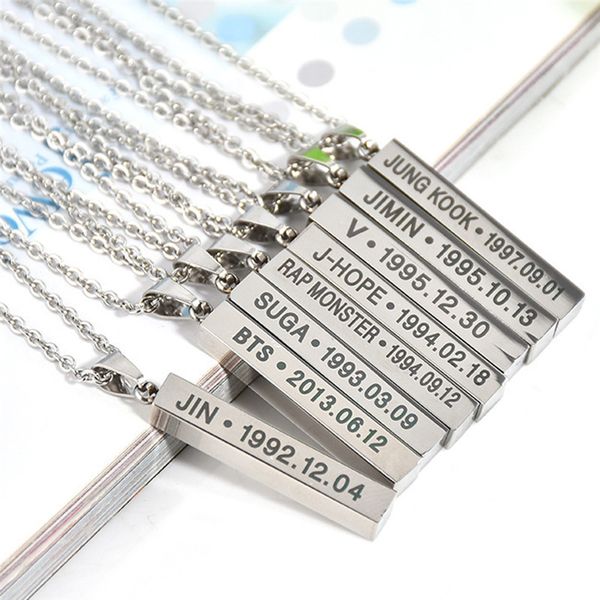 Wholesale Hot Bts Colar Kpop Chocker Choker Necklaces For Women Collar Girl Fashion Jewelry Fans Jewellery Stainless Steel Pendant Necklace Charms - 
