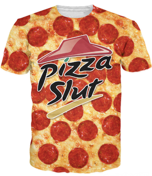 

women men really a pizza slut t-shirt vibrant pepperoni pizza tumblr style 3d t shirt funny summer tee casual tshirt plus size u299, White;black