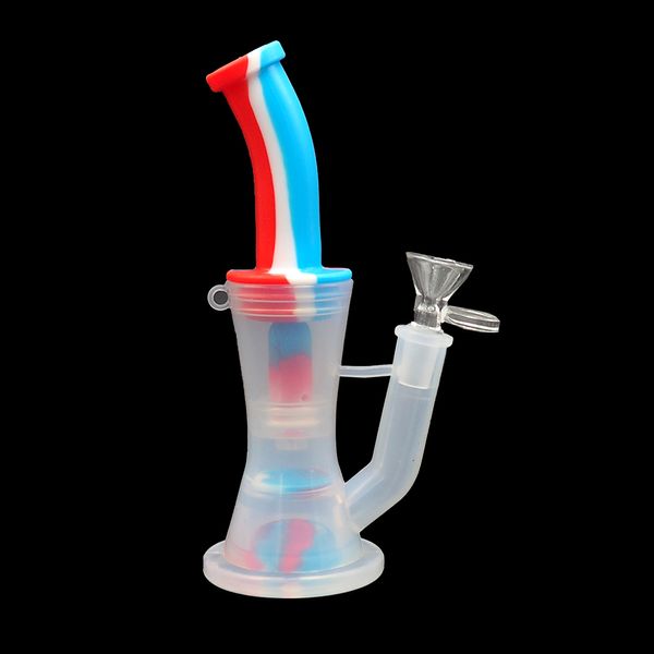 Cachimbos de água para fumar Dab Rigs destacáveis com dupla camada de filtragem Bongs multifuncionais Cachimbos de água Cachimbos de silicone Cachimbo de água