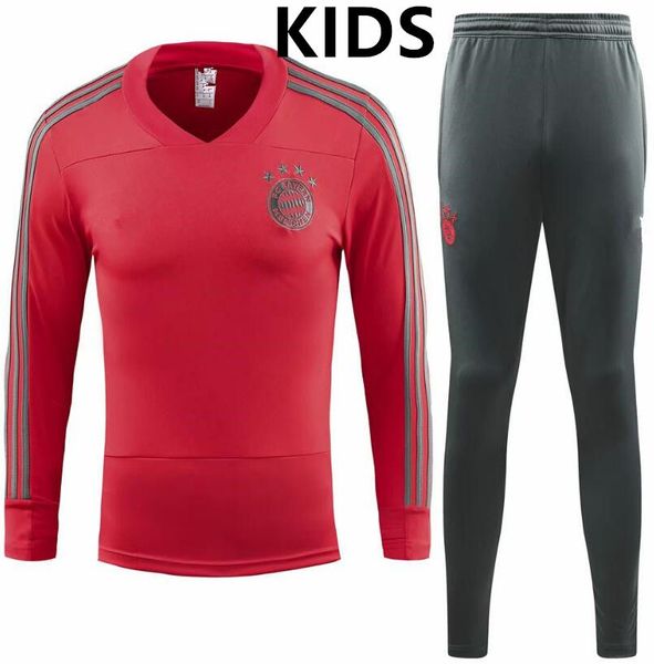 

top thai quality 2017 18 19 kids LEWANDOWSKI Soccer training suit18 children ROBBEN LAHM VIDAL MULLER COSTA soccer jacket tracksuit kit