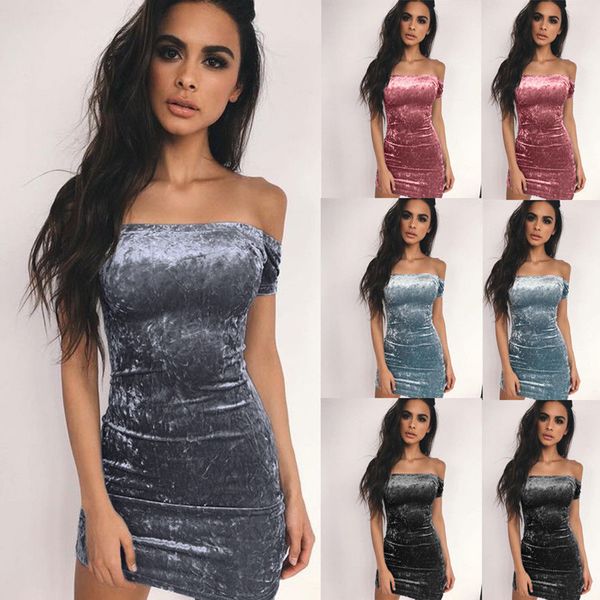official photos wholesale dealer autumn shoes 2018 Women Soft Velvet Night Party Dresses Sexy Off Shoulder Short ... official photos wholesale dealer autumn shoes 2018 Women Soft Velvet Night Party Dresses Sexy Off Shoulder Short ...