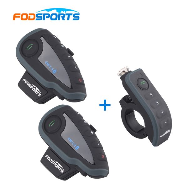 

2 v8 intercom with 1 remote controller v8 interphone motorcycle bluetooth helmet head et intercom with fm nfc for 5 rider