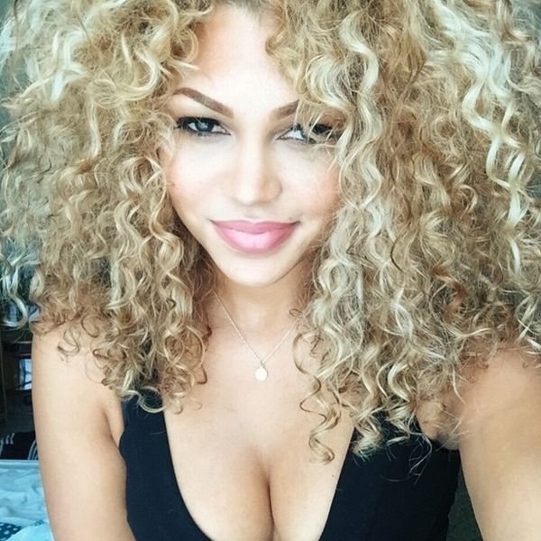 Short Blonde Kinky Curly Wig Afro American Wigs Soft Healthy