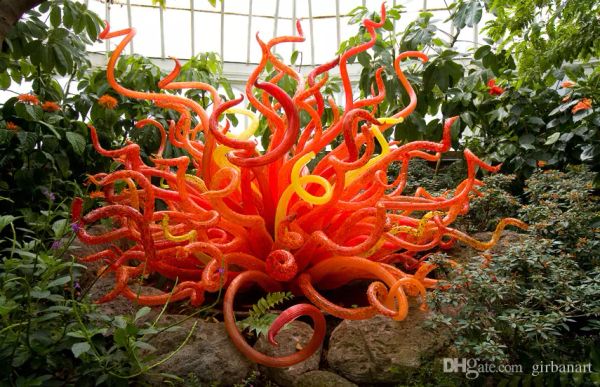

украшения искусства сада красный цвет стекло скульптура стиль роскошный красивый муранского выдувного стекла скульптура торшер
