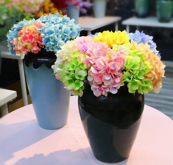 

гортензия искусственный цветы цветочный свадьба гортензия букет шелк ткань пластиковые свадебные принадлежности diy украшения дома