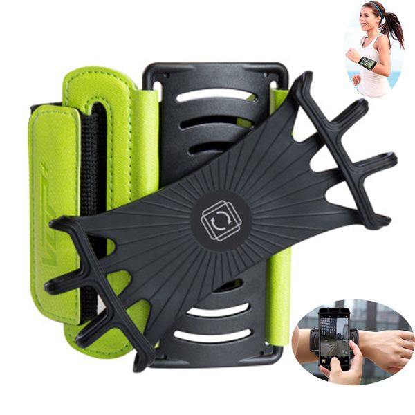 

rotatable sports armband case for iphone x xs xr 8 plus 7 running jogging wrist band holder bag for 4-6 inch phone devices