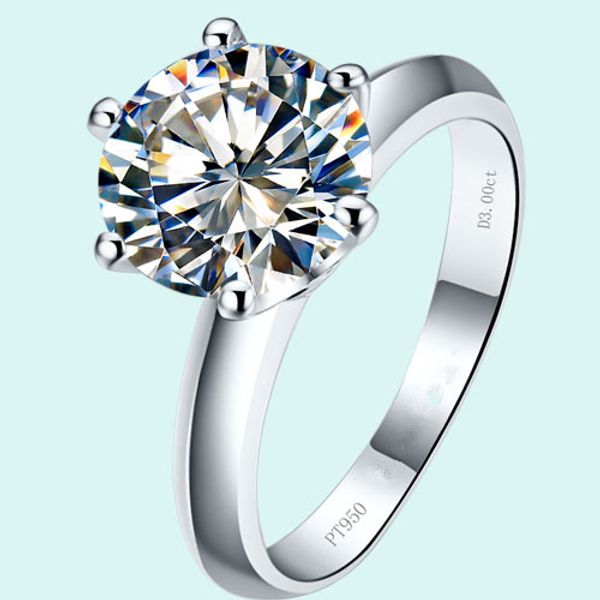 

Классический 1 ct свадебные клятвы синтетические кольца с бриллиантами для женщин идеально вырезать белое золото 18K твердого серебра pt950 штампованные ювелирные изделия