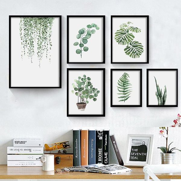 

watercolor plant leaves posters and prints landscape wall art canvas painting green tropical leaf wall pictures for home decor