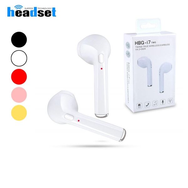 

hbq i7 tws twins true wireless earbuds earphone mini bluetooth v4.2 der stereo headset sports headphone for iphone 8 x galaxy s8