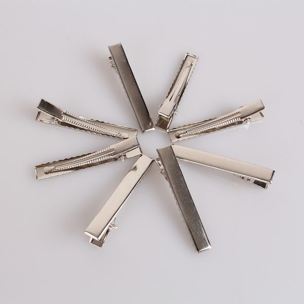 

new women 200pcs/lot new prong barrettes & brooch clips finding, alligator clips, crocodile clips 45 mm diy hairclips ing, Golden;silver