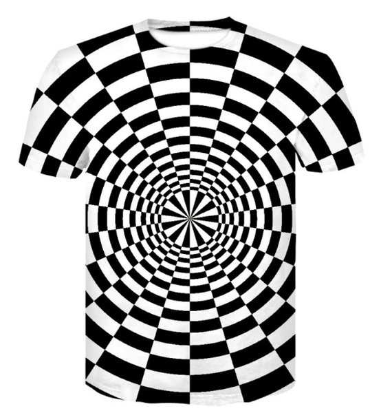 

2018 new arrival men/women black white vertigo hypnotic funny 3d printed t-shirt summe style fashion casual t-shirt s-xxxxxxl u11, White;black