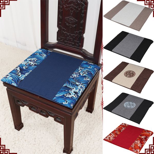 

patchwork chinese cotton linen seat cushions for office chair car high end home decor dining chair pad cushion reusable cloth mat