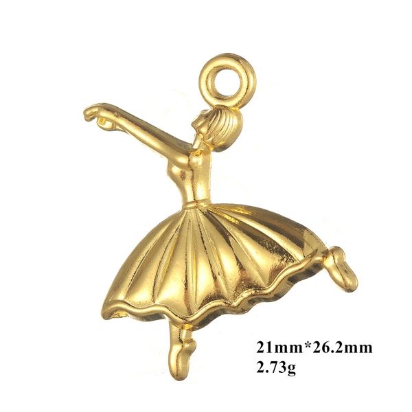 

2021 ballet charms jewelry shiny silver plated ballerina dancing girl charm other customized jewelry, Bronze;silver