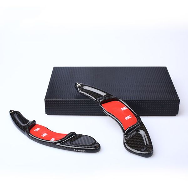 

lengthen style red carbon fiber steering wheel paddle shift fit for golf7