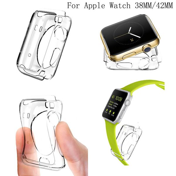 Para iWatch 4 Caso 3D Touch Ultra Clear Soft TPU Cover Bumper Apple Watch Série 4 3 2 Protetor de Tela 38mm / 42mm / 40mm / 44mm para Apple Watch 4