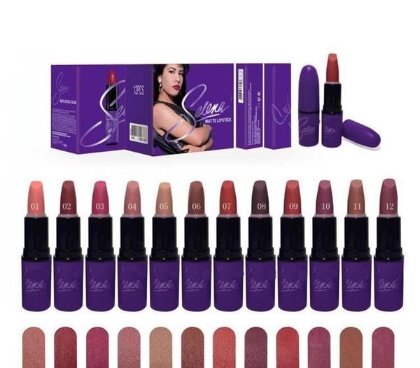 

New elena collection matte lip tick fa hion makeup waterproof beautiful co metic 12 color 12pc