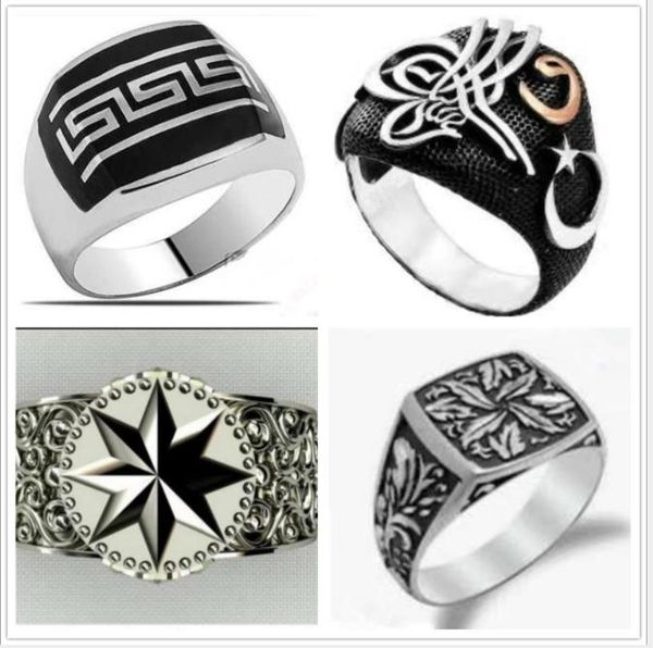 

explosive character punk wind ring men jewelry, Silver