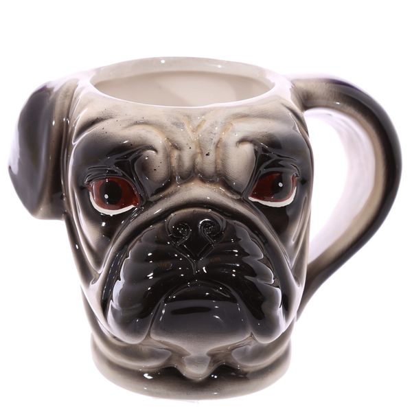 

2018 350ml 3d coffee mug pug head coffee cup cute puppy dog head 1piece animal ceramic dog shaped mug ing