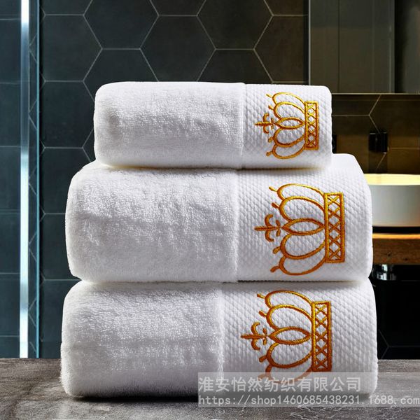 

crown embroidered towel luxury l athena goddess white bath towel 160*80cm cotton soft absorbent large thick towels adults t6